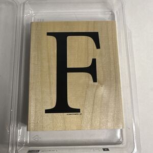 Stampin Up Monogram F Upper Case‎ Capital “F” Large Upper Case Wood Stamp